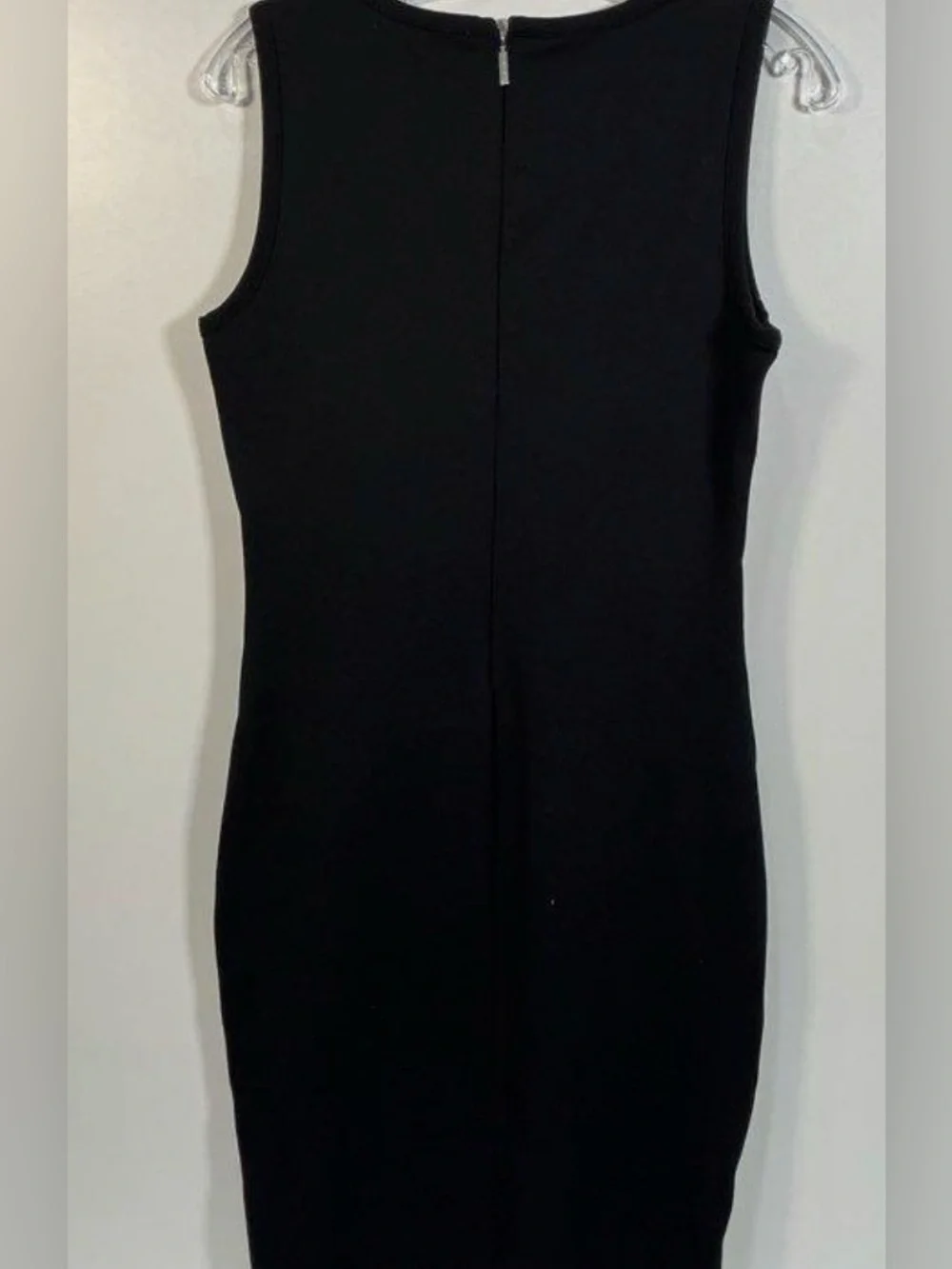 🛑 1 hour sale. NWT. Michael Kors, Medium, Black Sleeveless MK Logo-Trim Dress - Picture 2 of 3